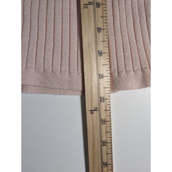Leur Logette Pink Cashmere Silk Ribbed Balloon Sleeve Sweater Mock Neck XS - Picture 10 of 10